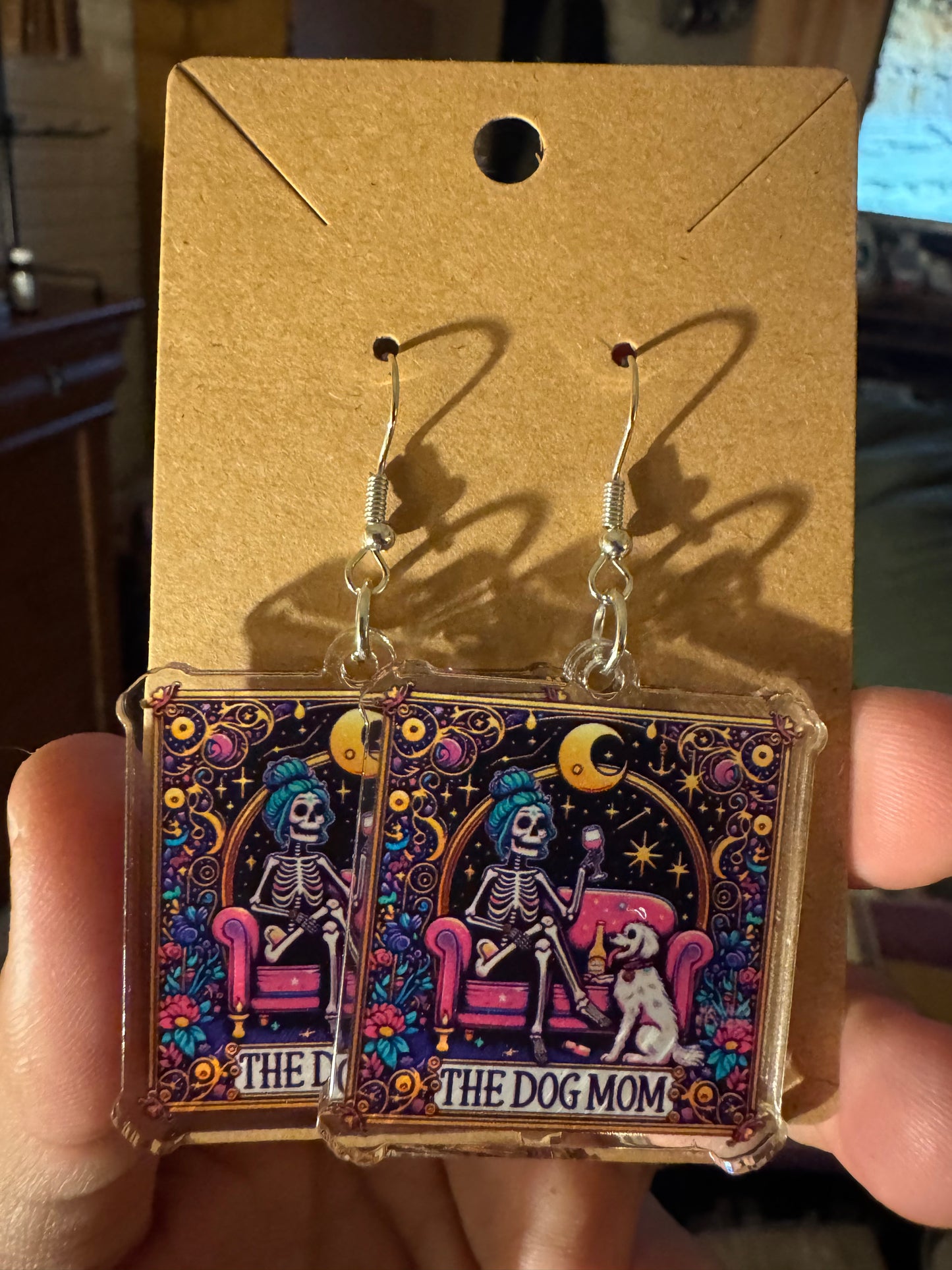 Dog mom earrings