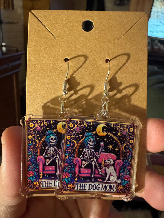 Dog mom earrings